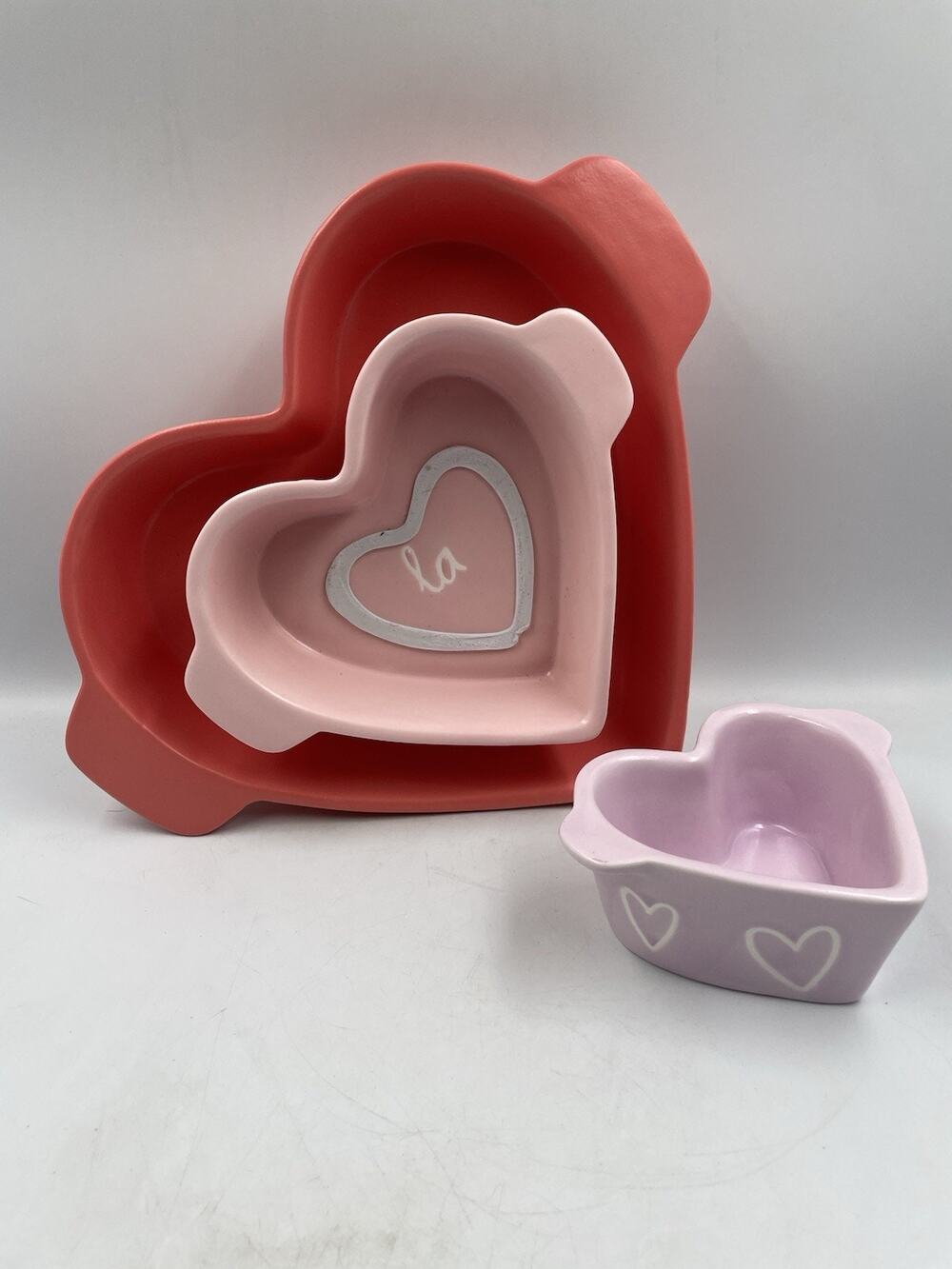 Rae Dunn Valentine's Day "Oh La La" Heart Shaped Baking Dishes NWT